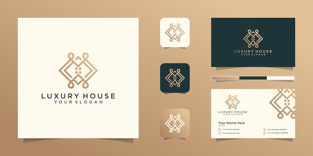 Logo modernes haus für bau, haus, immobilien, gebäude, eigentum. minimale fantastische trendige professionelle logo-design-vorlage und visitenkarten-design