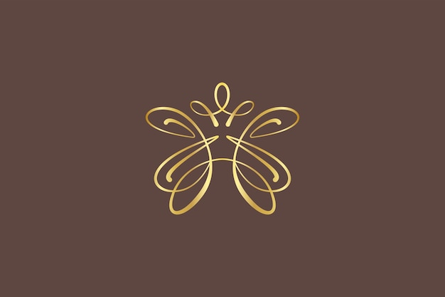 Logo-Monarchfalter-elegantes Schönheits-Symbol-Frauen-Feminin