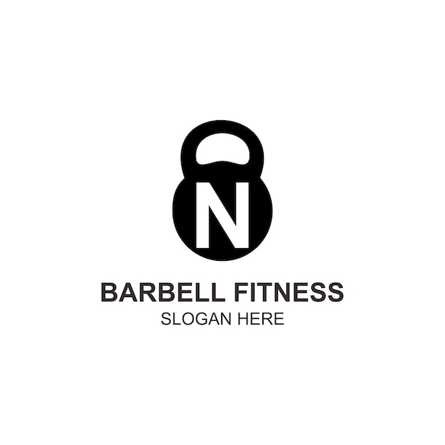 Logo n langhantel fitness-design