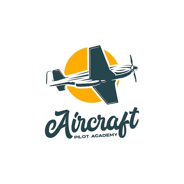 Vektor logo oder etikett eines flugzeugflugzeugs