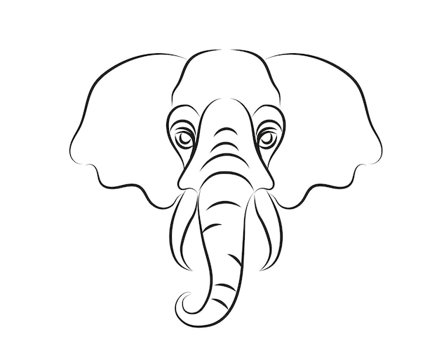 Vektor logo oder etikett elefant linienstil logotyp vorlage benutzerfreundliche geschäftsvorlage vektor