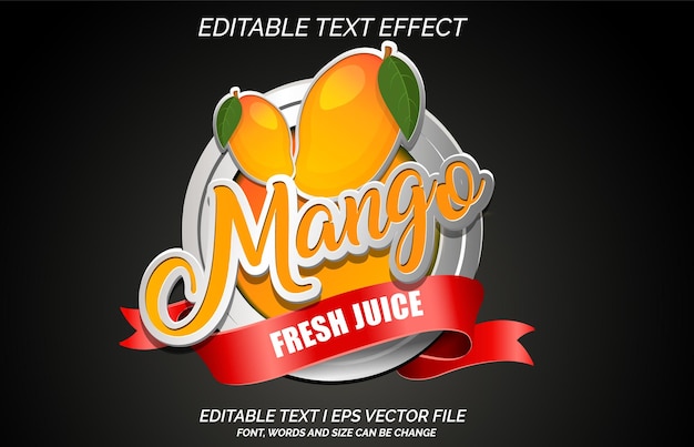 Logo oder etikett mit mango-texteffekt