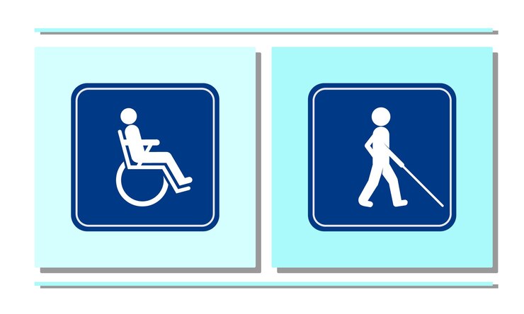 Vektor logo oder zeichen für behinderte und blinde menschen