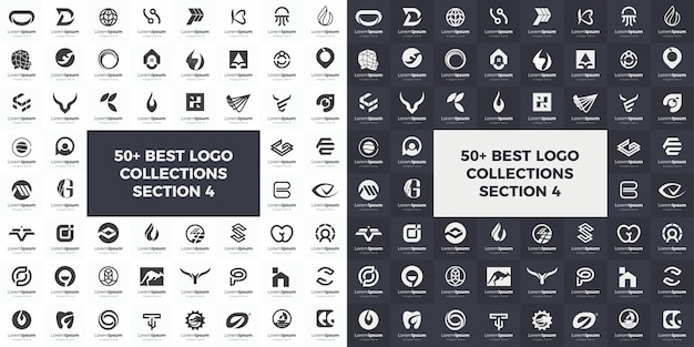 Logo-Set moderne und kreative Branding-Ideensammlung für Unternehmen einfache Logos minimalistische abstrakte Vektordesign-Ikone und Favicon für Markenidentität