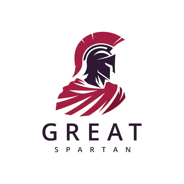 Logo Sparta Spartan Helm und Mantel für griechisch-römischen Krieger Ritter Soldat Logo Design Inspiration