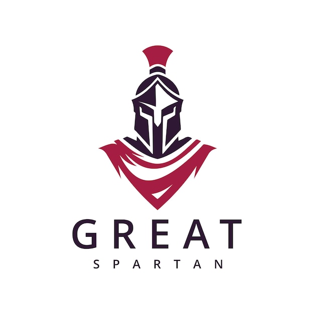 Logo Sparta Spartan Helm und Mantel für griechisch-römischen Krieger Ritter Soldat Logo Design Inspiration