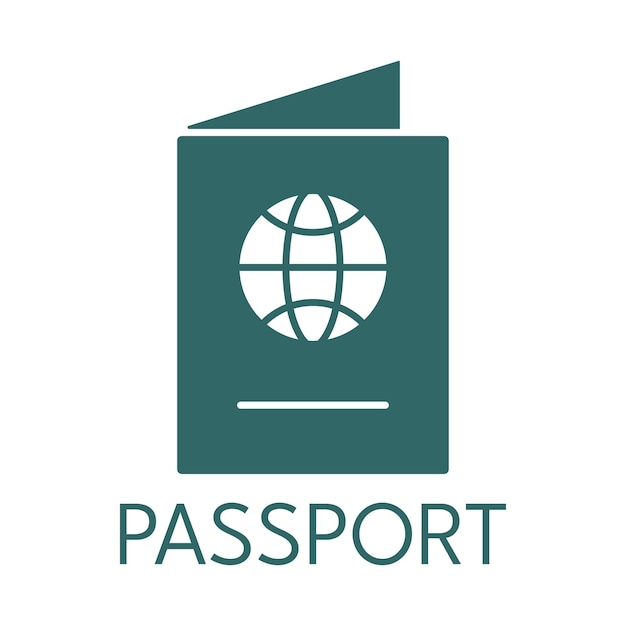 Vektor logo-stil für das farbsymbol des reisepasses
