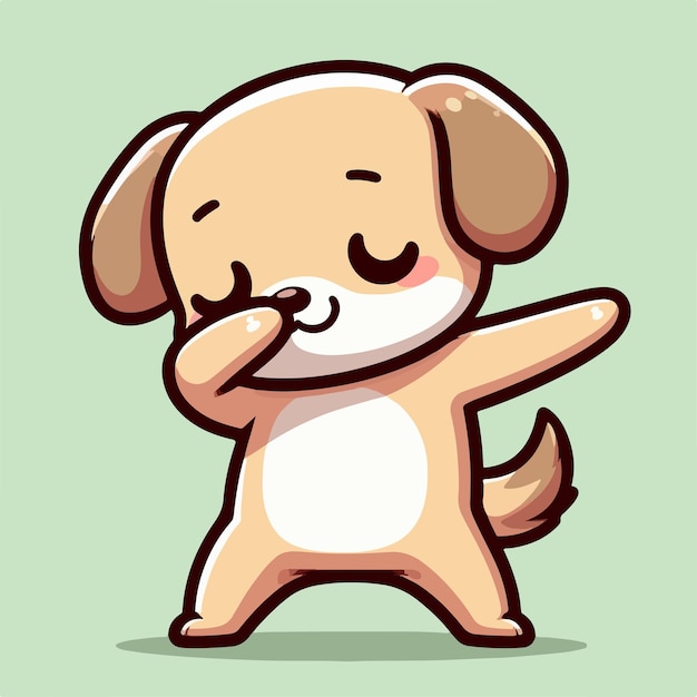 Logo süßes tanzendes Hunde-Design Zeichentrickfilm-Illustration