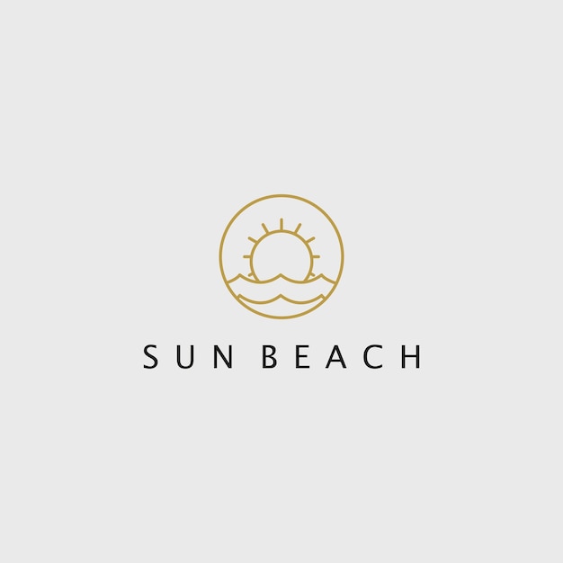 Vektor logo-sunbeach-design-kunstvorlage