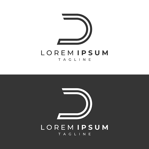 Logo-template-design anfangsgeometrie des buchstaben d logo-design mit minimalistischem und elegantem stil logo für unternehmen und initialen