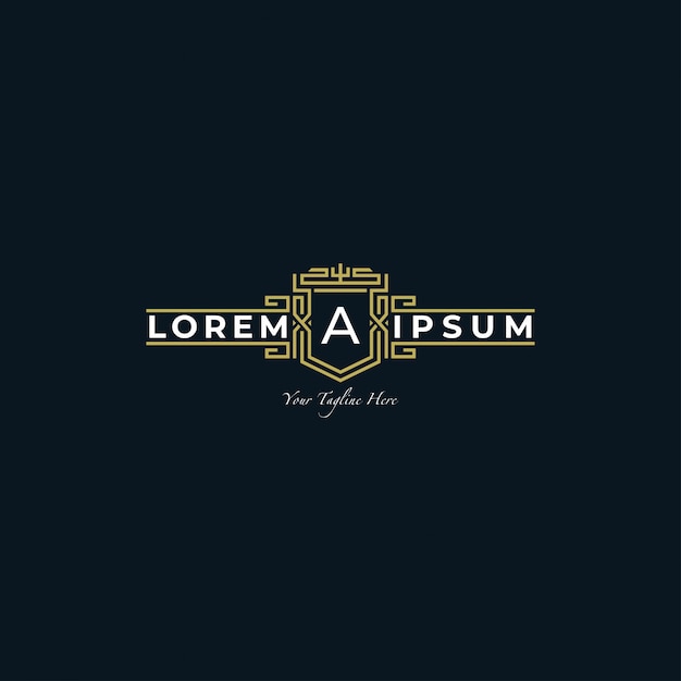 Logo template einfache retro mit linienart