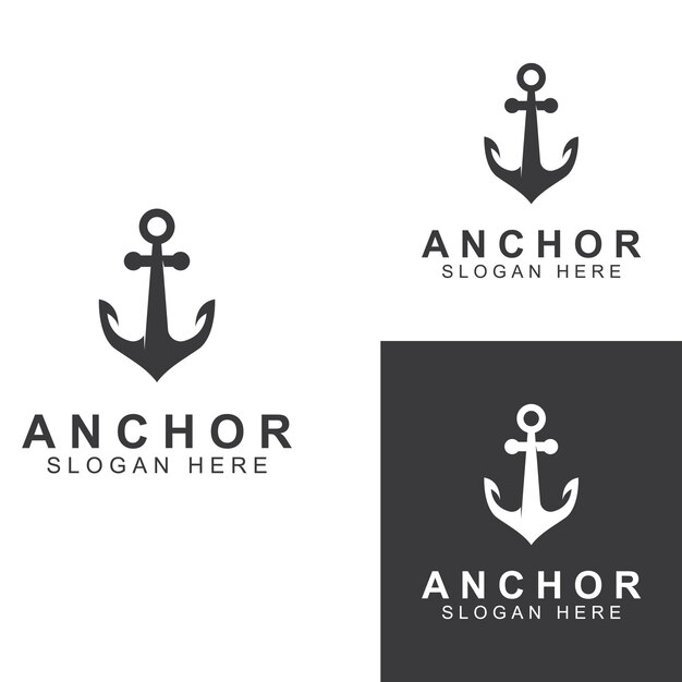 Logo- und ankersymbol-designvektor-illustrationsschablone