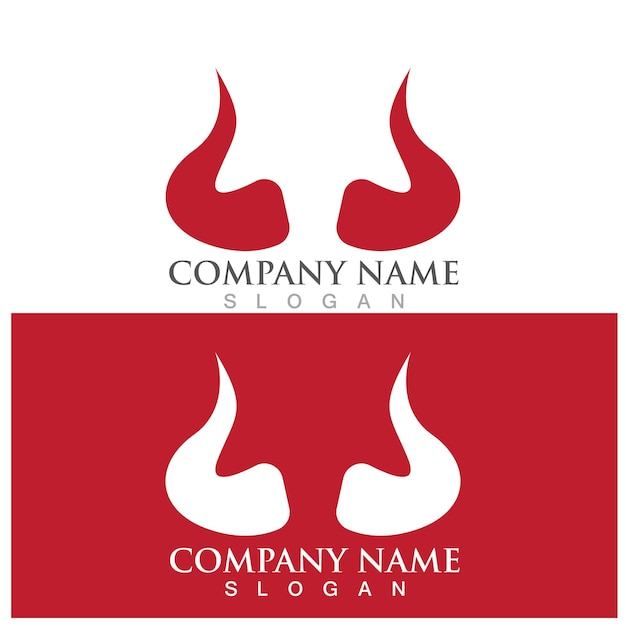 Logo und vektorvorlage für teufelshörner