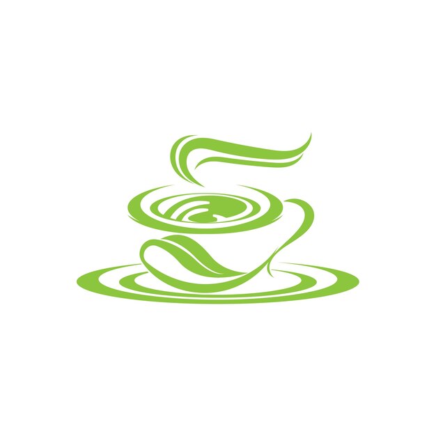 Logo-vektor-design für teetassenvektor-logo-vorlage für grünen tee