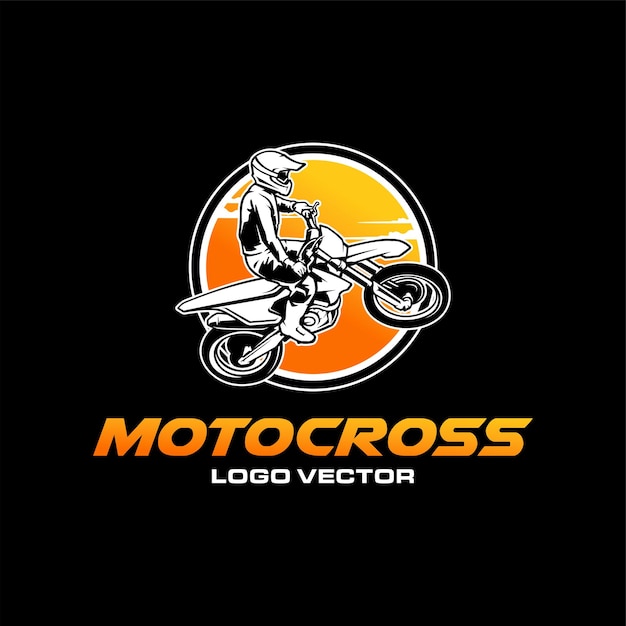 Logo-vektor für motocross-fahrradillustration