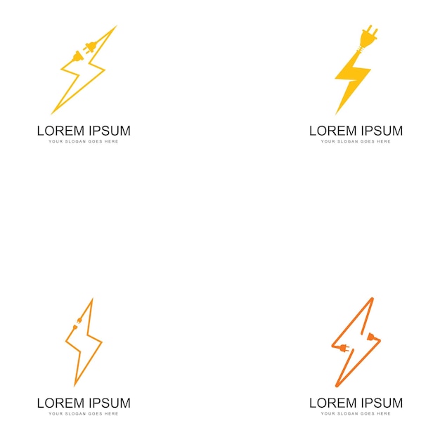 Logo-vektorsymbol-illustrationsdesign für elektrische stecker