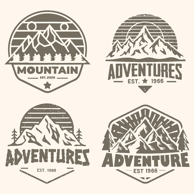 Logo von Adventure Mountain Vintage-Design-Kunst