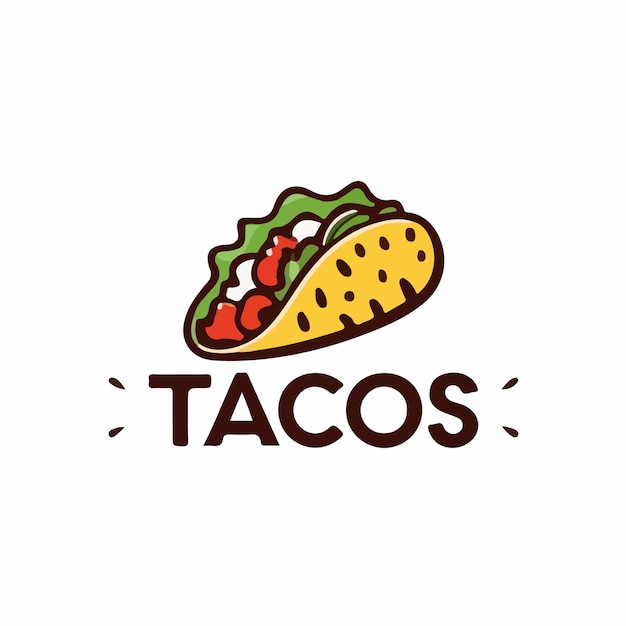 Logo von Tacos, mexikanisches Essen, Vektorillustration