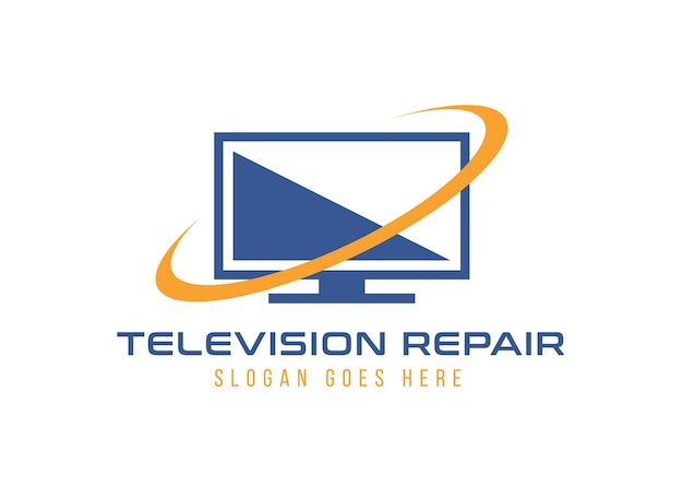 Logo-vorlage für die reparatur von fernsehgeräten