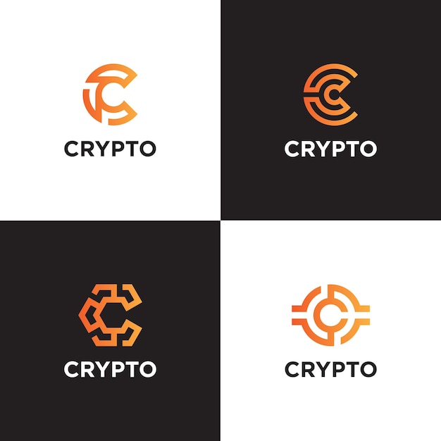 Vektor logo-vorlage für digitale kryptowährungen. c letter crypto currency logo vektorsymbol