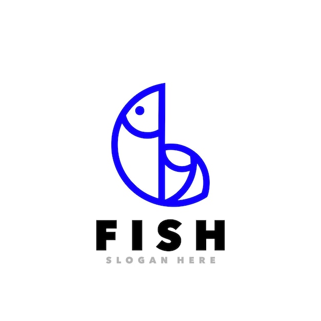 Vektor logo-vorlage für ein einfaches fish-design