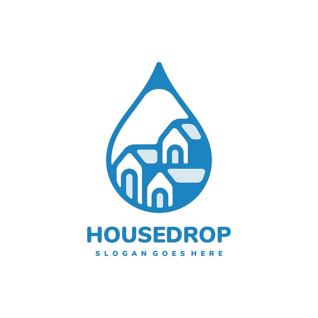 Logo-vorlage für immobilien-drop