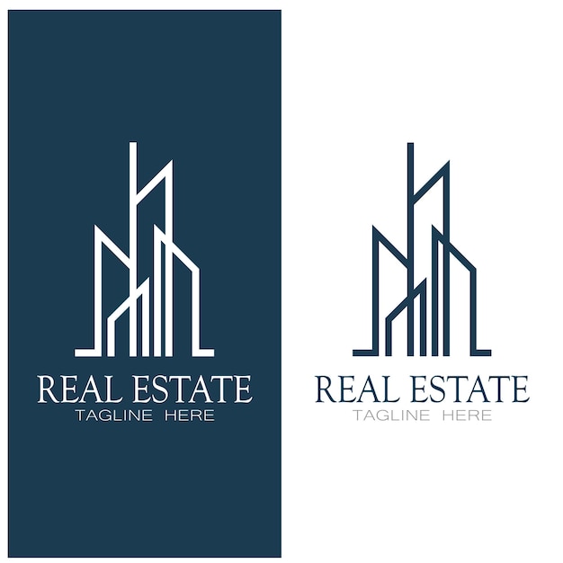 Logo-Vorlage für Immobilienunternehmen Gebäudeentwicklung und Baulogo-Vektor