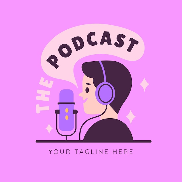 Logo-Vorlage für Podcast-Inhalte