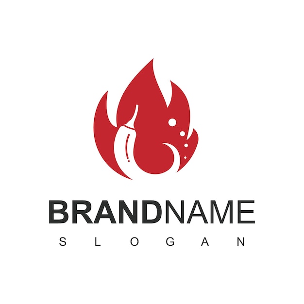 Logo-vorlage für scharfes essen mit hot-chili-symbol