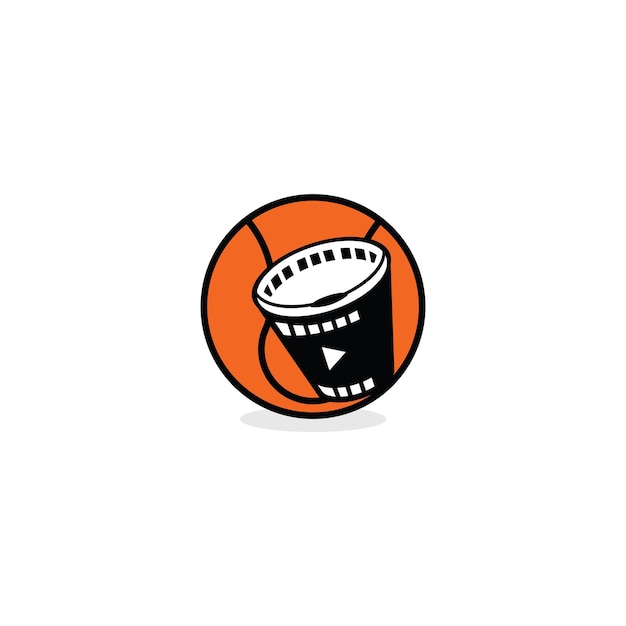 Logo-vorlage für sportfotografie und videografie basketball sportfotografie videograph