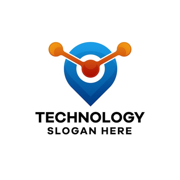 Logo-vorlage mit technologieverlauf