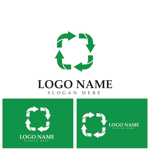 Logo-vorlage oder icon-vektor-design recyceln