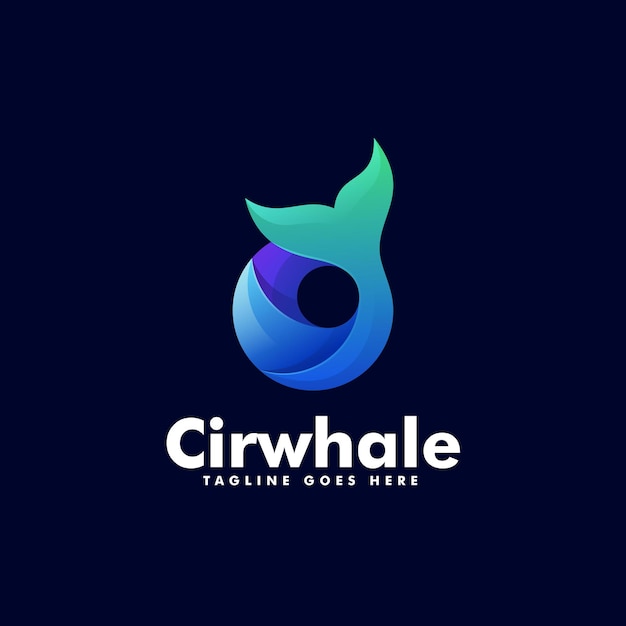 Vektor logo-vorlage von circle whale dual bedeutungsstil
