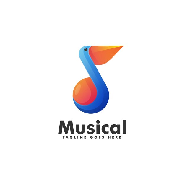 Logo-vorlage von musical gradient colorful style