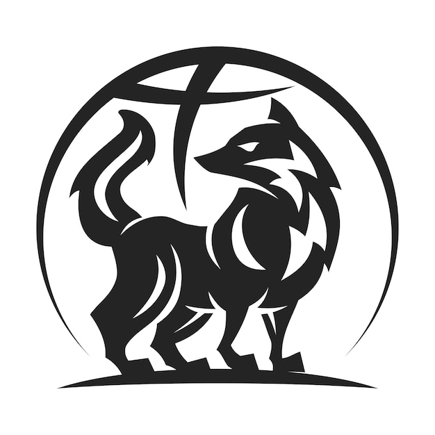 Logo-vorlage von wolf isolierte markenidentitäts-ikonen abstract vektorgrafik