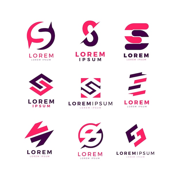 Logo-vorlagen-sammlung des flachen designs