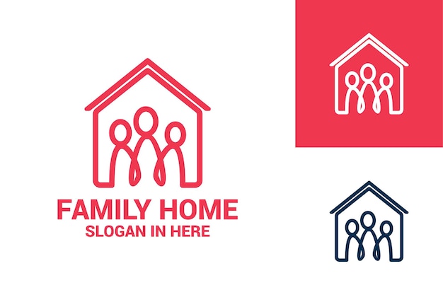 Logo-vorlagendesign für das familienheim