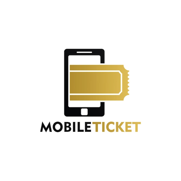 Logo-Vorlagendesign für mobiles Ticket