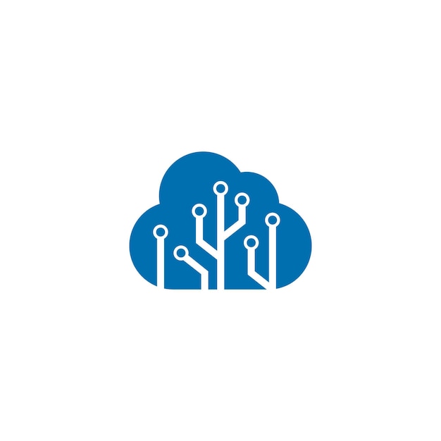 Logo-Vorlagenillustration der Vektorwolkentechnologie