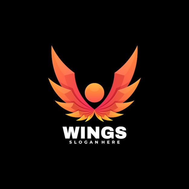 Logo Wings Farbverlauf Bunter Stil