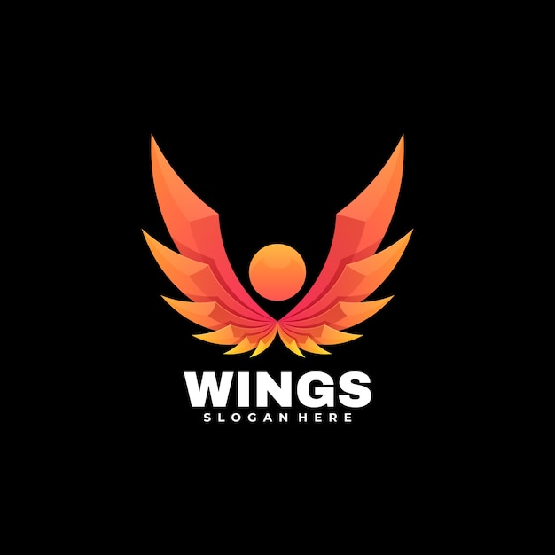 Logo wings farbverlauf bunter stil