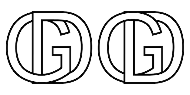 Logo-zeichen gd und dg-symbol zeichen interlaced buchstaben dg vektor-logo gd dg erste großbuchstaben muster alphabet gd