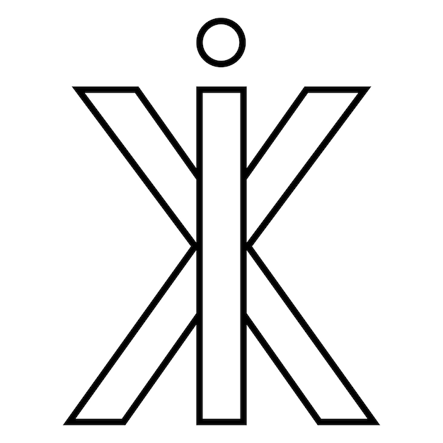 Vektor logo zeichen ix xi symbol nft interlaced buchstaben ix