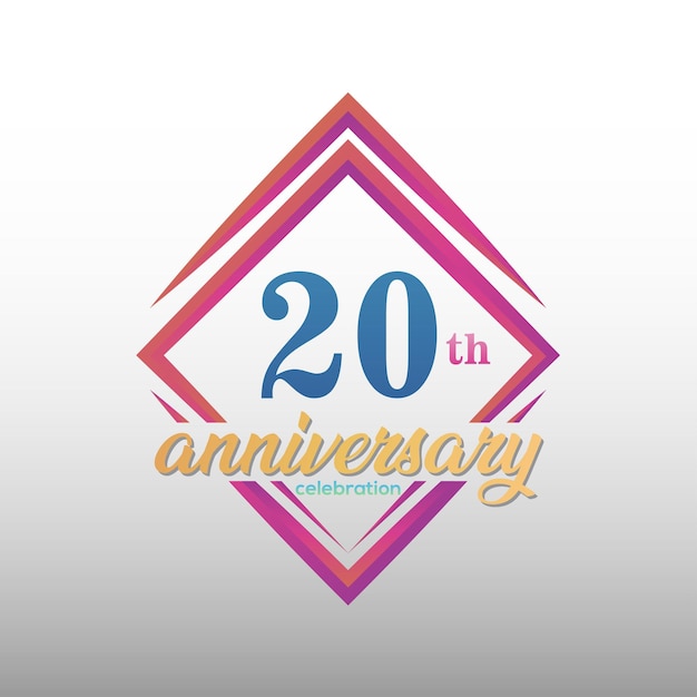 Logo zum 20-jährigen jubiläum. satz von jubiläumsdesignvorlagen. vektordesign.