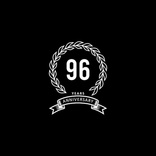 Logo zum 96. jahrestag mit weißem und schwarzem hintergrund