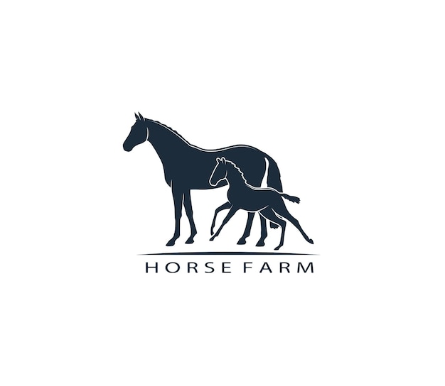 Logodesign einer warmblutstute mit fohlen