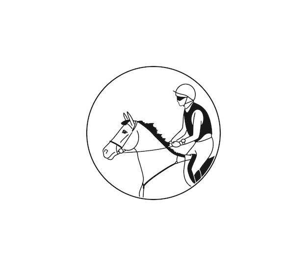 Logodesign für pferd und reiter, reitsport