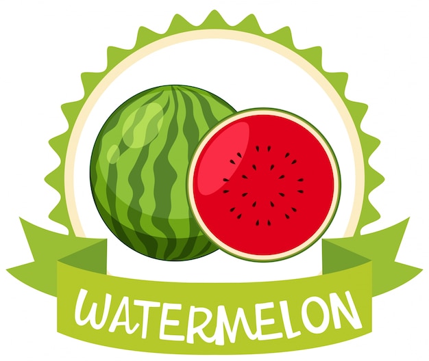 Logodesign mit frischer wassermelone