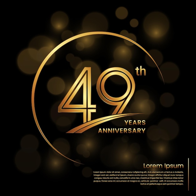 Logodesign zum 49-jährigen Jubiläum mit zweizeiligen Zahlen Goldene Jubiläumsvorlage Vektor-Logo-Vorlage