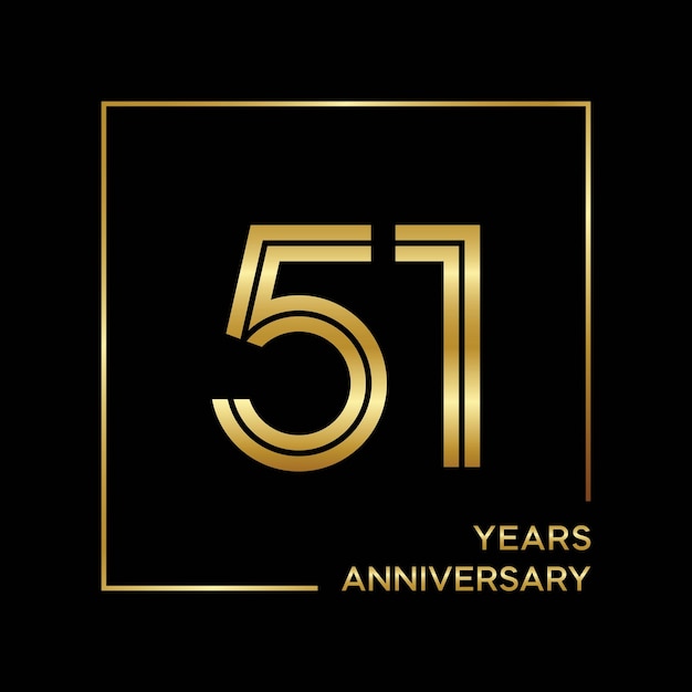 Logodesign zum 51-jährigen Jubiläum mit zweizeiliger Logo-Vektorvorlage